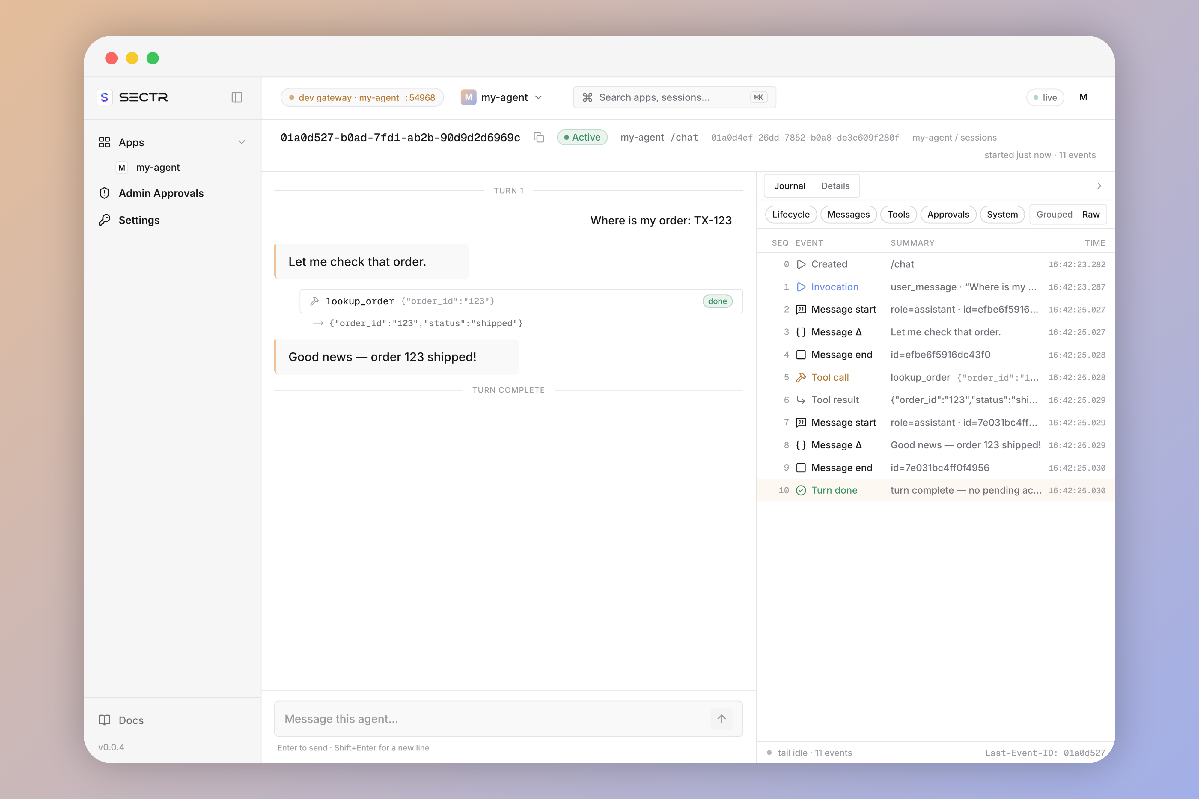 Chat Playground in the dashboard